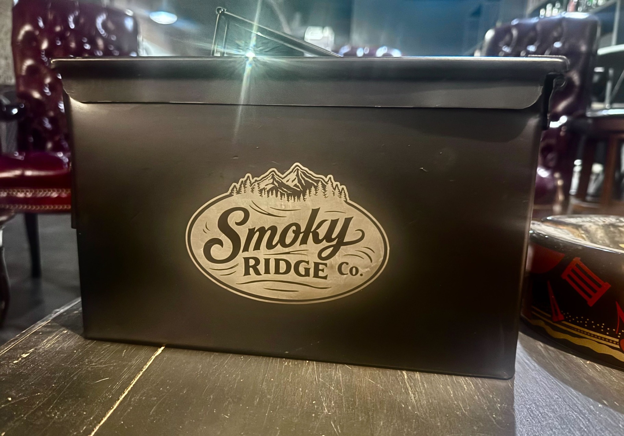 Smoky Ridge Co. branded ammo can humidor